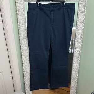 American Eagle Women’s Kick Boot Flare Navy Khaki Pants | 18 Long | Plus Size